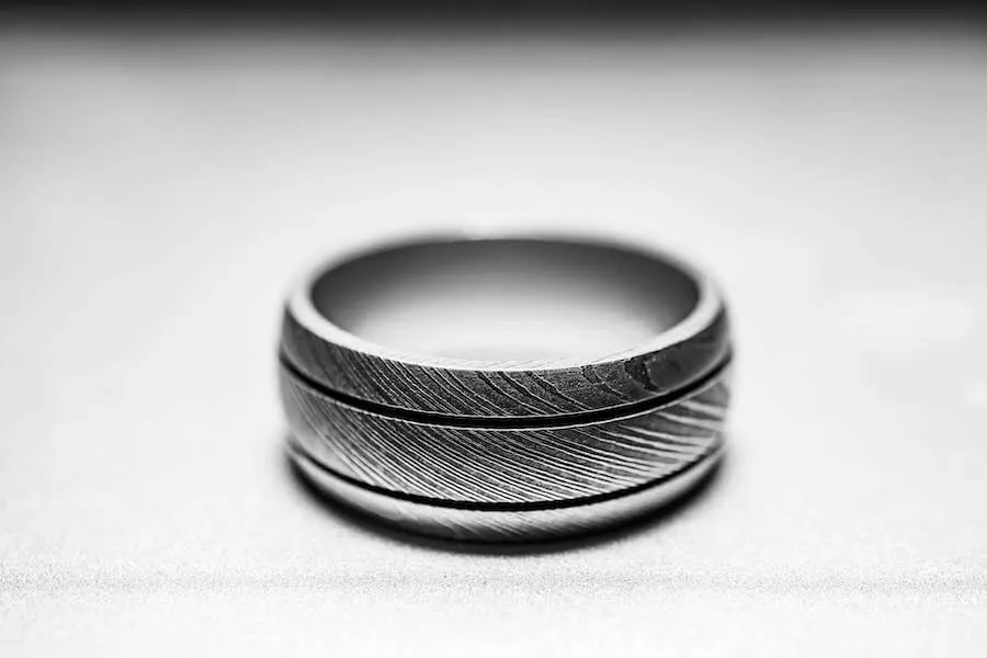 macro of wedding band